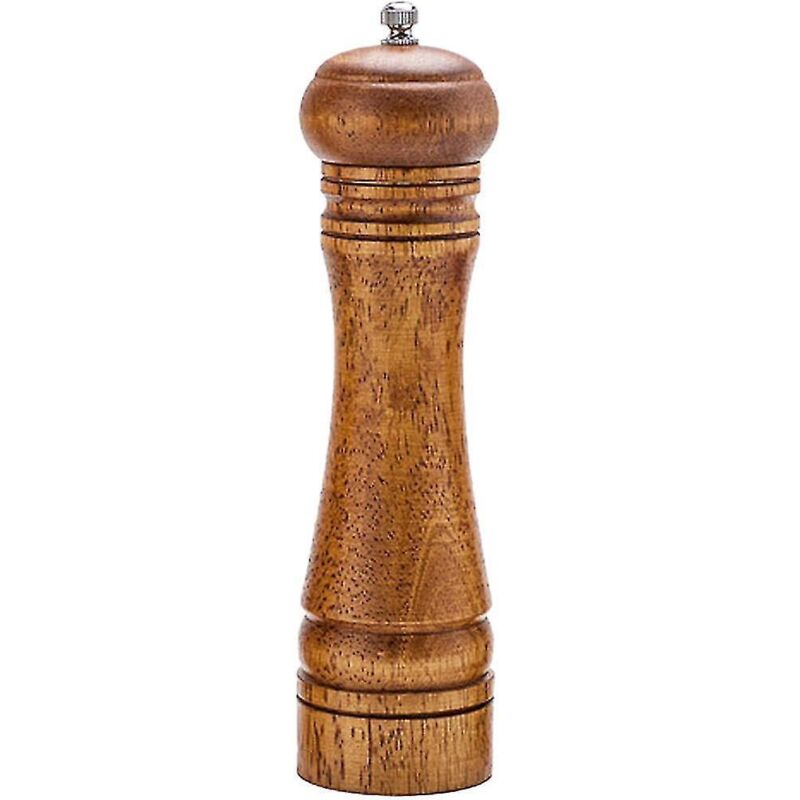 Pfeffermühle Aus Holz, Verstellbare Pfeffermühle Aus Holz, Keramikmahlwerk, Salzmühle - 20 Cm (8 Zoll)