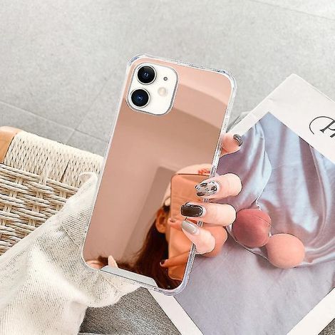 Luxuriöse Handyhülle Für Iphone 12 Mini Aus Tpu Und Acryl, Roségoldplattiert, Mit Spiegeleffekt Und Vier Wassertropfen.