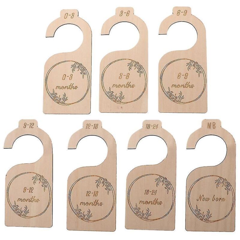 7-teiliges Set Mit Größentrennern Für Babykleiderschränke, Babykleiderschrank-organizer Aus Holz, Von Geburt An Bis 24 Monate, Für Babykleidung Zu Hause - 3
