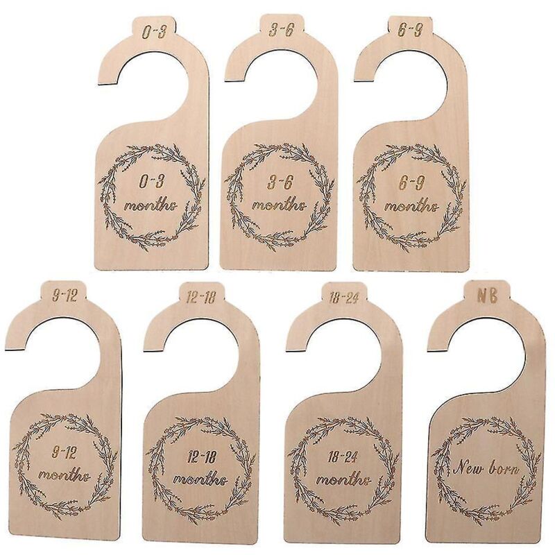 Set Mit 7 Größentrennern Für Babykleiderschränke, Babykleidungs-organizer Aus Holz, Neugeborene Bis 24 Monate - 2 Stück
