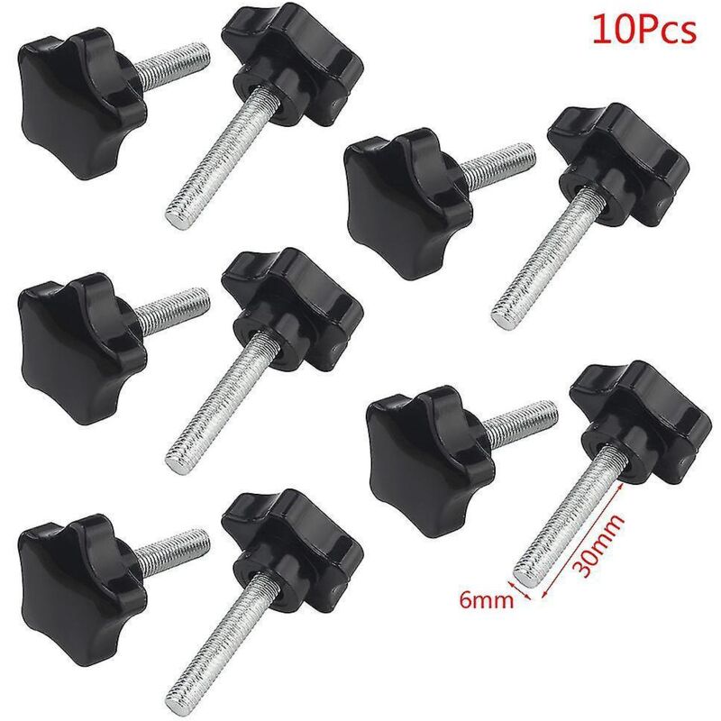 10 M6/m8 Sternkopf-handschrauben, Innensechskantgewinde, 6 X 30 Mm.