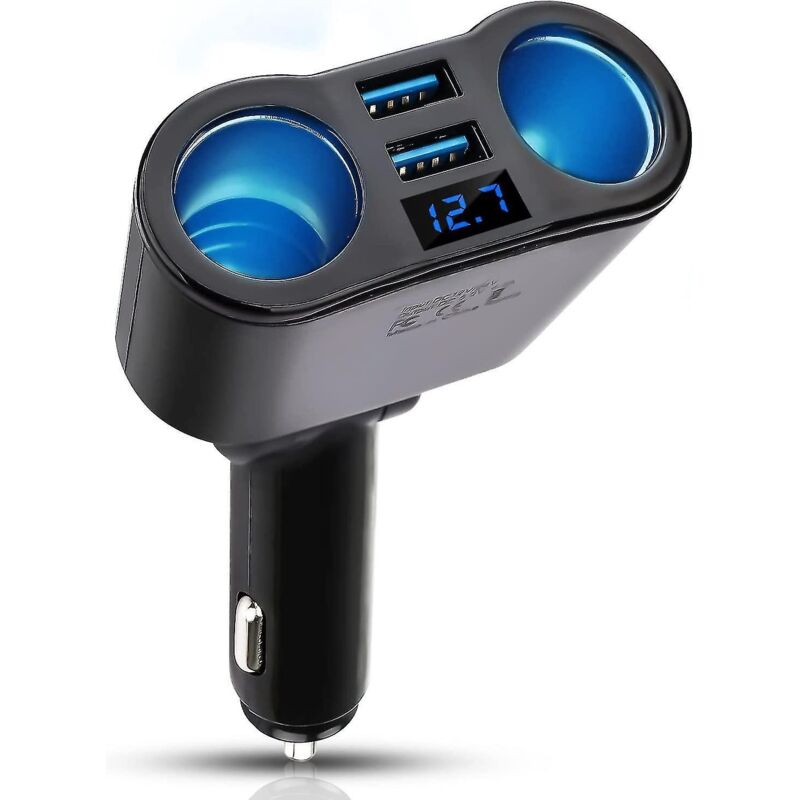 Kfz-zigarettenanzünderadapter, Usb Qc 3.0 12v/24v 120w, Dc-stromverteiler Mit Zwei Usb-anschlüssen Und Zwei Zigarettenanzünderbuchsen Für Smartphones A