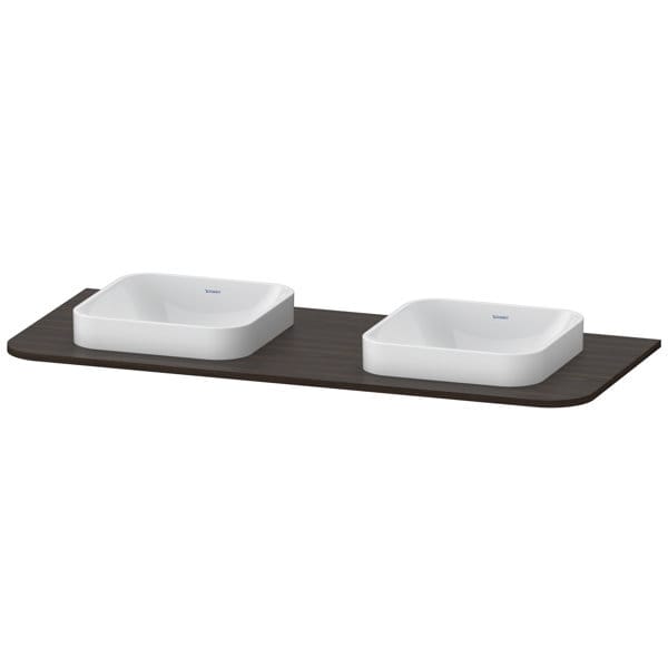 Duravit Waschtisch-Konsole Happy D.2 Plus 130x55cm, m 2 Ausschnitt., Nussb geb.