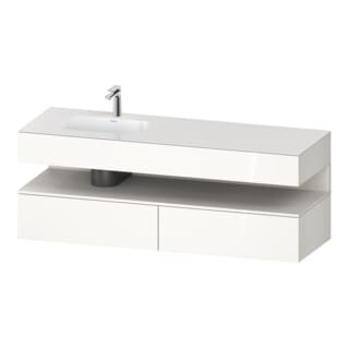 Duravit Einbauwaschtisch-Möbel-Set Qatego 160x50x60cm, Kon-WTU, B, B l, w m/we hgl