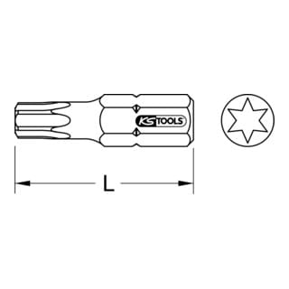 KS Tools 1/4" EDELSTAHL Bit TX, 25mm, T20