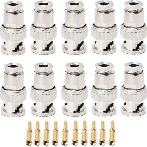 Packung Mit 10 Rg58 Bnc-steckern (männlich) Für Koaxialkabel Von Cctv-sicherheitsanlagen.
