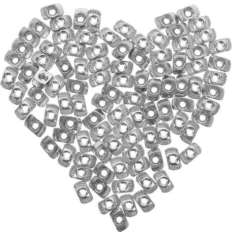 100 Stück Aluminiumprofile Im Europäischen Stil Mit Dünngewinde Und T-mutter (m3x10x6) – Silber