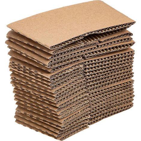 50 Wellpapphüllen Für Kaffeebecher – 12,60 X 6,00 X 0,30 Cm – Khaki