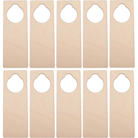 Set Mit 10 Türdekorationen Zum Selbstgestalten Aus Unbehandeltem Holz, Inklusive Eines Witzigen, Unbeschrifteten Holzschildes. – 22 X 8 Cm – A