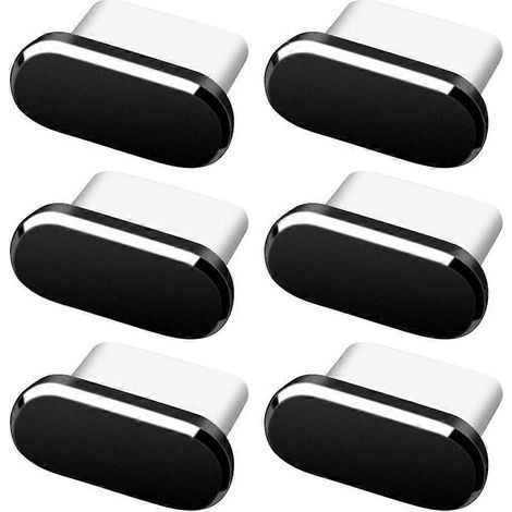 6er-pack Staubschutzstopfen Für Usb-c-anschlüsse, Kompatibel Mit Allen Usb-c-anschlüssen Von Smartphones – 1,20 X 0,60 X 0,50 Cm – Schwarz