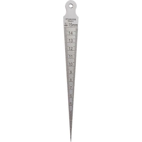Kegelförmige Schweißnahtprüflehre Aus Edelstahl, 0–15 Mm (silber, Dick, Dünn) – 15 X 1,6 Cm – Silber