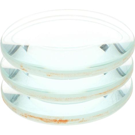Satz Aus 3 Bikonvexen Optischen Glaslinsen, 50 Mm Durchmesser, 100 Mm Brennweite, Für Labore – 5 X 5 Cm