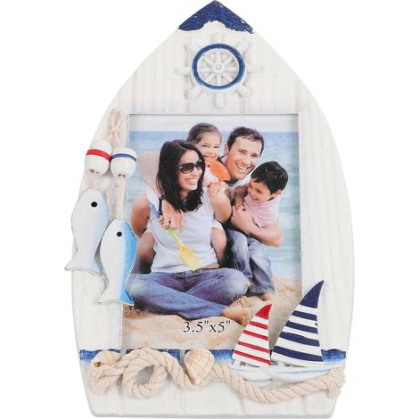 Bilderrahmen Aus Holz Im Mediterranen Stil, Schlichter Fotohalter – 20,5 X 12,8 Cm