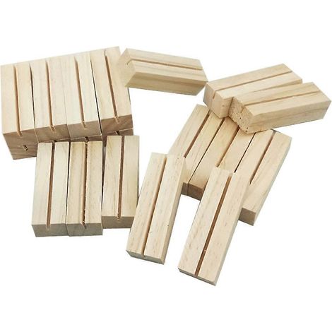 Set Mit 20 Handgefertigten Foto- Und Notizhaltern Aus Holz Für Büro, Hochzeiten Und Meetings. – 7 X 2,3 X 1,7 Cm