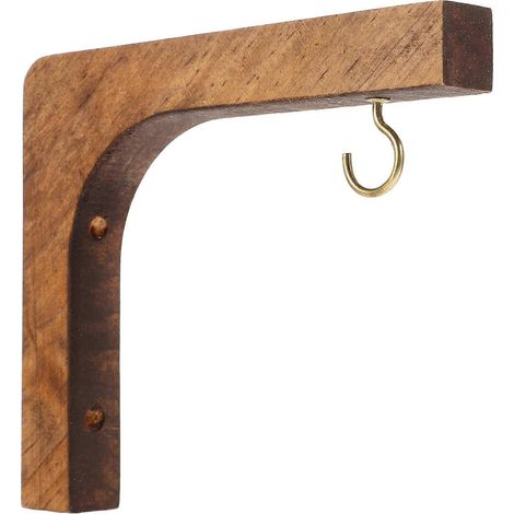 Hängender Pflanzenhaken, Hölzerner Wandpflanzenhalter, Blumentopfhalter – 15,10 X 13,00 X 2,00 Cm