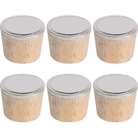 Set Mit 6 Kork- Und Holzverschlüssen Für Wasserflaschen, Ersatzteile Für Wasserkocher. – 3,80 X 3,40 X 2,90 Cm