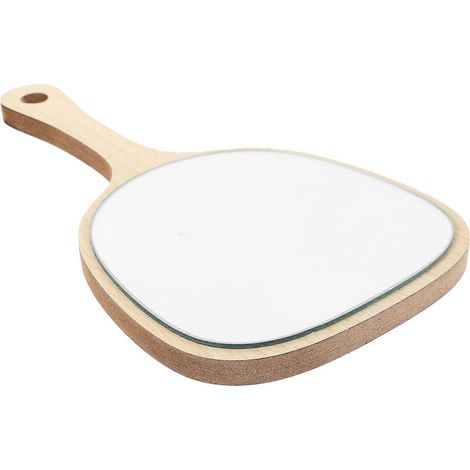 Damen-taschenspiegel Aus Holz Mit Griff, Wand-badezimmerspiegel Mit Hakenloch Für Schminke, Für Zuhause, Salon Oder Reisen (sektorlack, Mittlere Größe) - Khaki