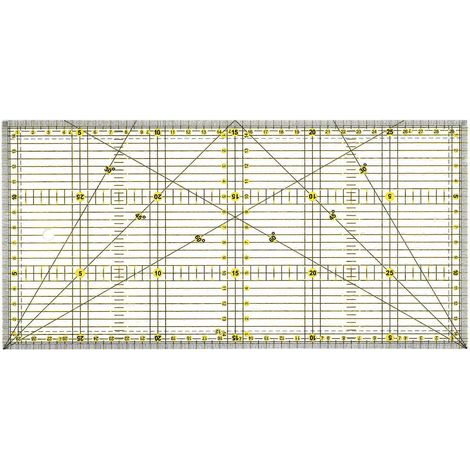 Patchwork-lineal Zum Selbermachen Mit Zweifarbigen Rasterlinien Für Präzises Und Einfaches Zuschneiden (15 X 30 Cm) – 30,00 X 15,00 X 0,28 Cm