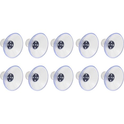 10 Transparente Und Robuste Saugnäpfe Zur Manuellen Befestigung Mit Überwurfmutter – 4 X 4 Cm – Transparent