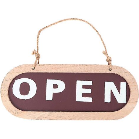 „geöffnet/geschlossen“-schild Für Geschäfte, Doppelseitiges Türschild, Wanddekoration Aus Holz – 23,70 X 9,50 X 1,50 Cm
