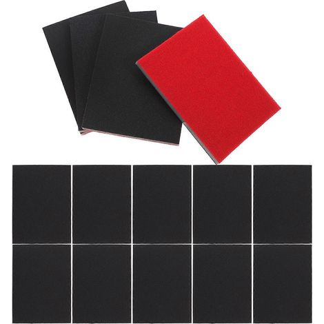 Packung Mit 20 Schaumstoff-schleifpads Zum Schleifen Von Auto-trockenbauwänden. – 10,00 X 7,50 X 0,50 Cm – Mehrfarbig