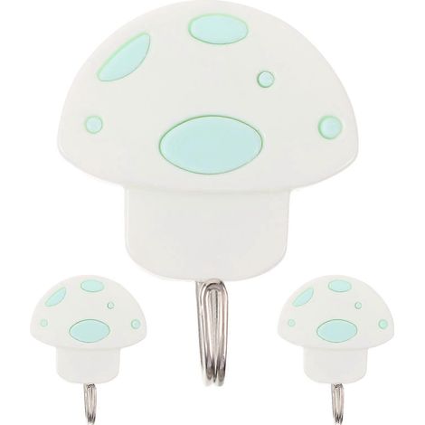 Set Mit 3 Einzinkigen, Selbstklebenden Kunststoff-wandhaken, Dekoration Für Schlafzimmer Und Badezimmer (pilz/zufällige Farbe)