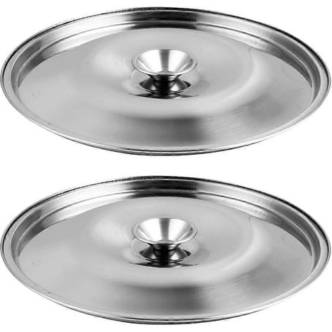 Set Mit 2 Edelstahldeckeln Für Ölgläser Und Andere Gewürzbehälter – 14 X 14 Cm – Silber