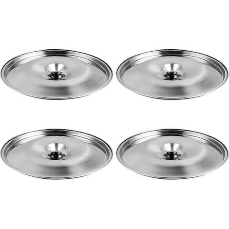 Set Mit 4 Edelstahldeckeln Für Öl- Und Gewürzgläser – 12,00 X 12,00 X 1,00 Cm – Silber