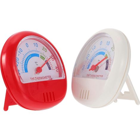 Set Mit 2 Tragbaren Kühlschrankthermometern Aus Kunststoff – 6,5 X 6,5 X 1,5 Cm – Rot
