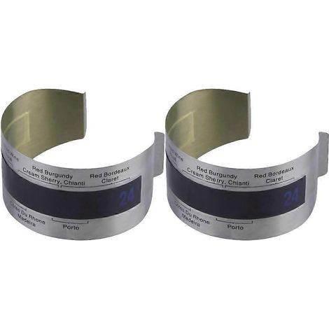 Edelstahl-weinthermometer-armband (2er-set) Mit Digitalanzeige, Küchenhelfer Zur Überwachung Der Weinflaschentemperatur – 63,5 Cm