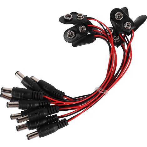 Packung Mit 10 Schnappverbindern Für 9-v-batterien – 1,5 X 19 Cm – Schwarz