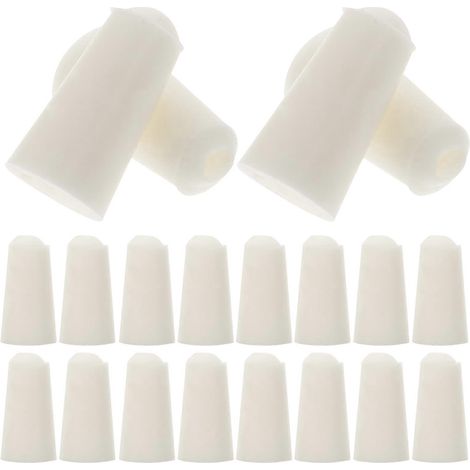 Packung Mit 20 Silikonstopfen Für Reagenzgläser, Fläschchen Und Konische Flaschen – 3,3 X 1,7 Cm – Weiß