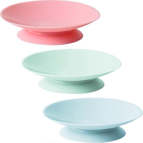 Set Mit 3 Doppelseitigen, Tragbaren Saugnäpfen Für Teller Und Besteck, Saugnäpfe Für Teller Für Senioren – 9,50 X 9,50 X 3,00 Cm – Verschiedene Farben