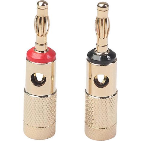 Paar Vergoldete Bananenstecker (spiralform) Für Lautsprecher Und Heimkinosysteme – 4,9 X 1,2 Cm