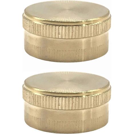 Set Mit 2 Messing-gartenschlauchkappen, Kupferanschlüsse Für Die Gartenbewässerung (gold, 3/4"-feingewinde) – 3,00 X 3,00 X 1,50 Cm – Gold