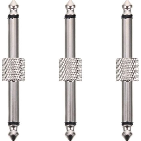 Set Mit 3 Praktischen Steckern Für Gitarreneffektpedale – 7,5 X 1,2 Cm – Silber