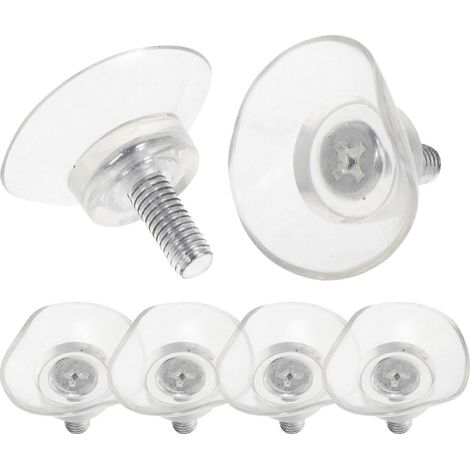 Set Mit 6 Transparenten Pvc-antikollisions-saugfüßen Für Büromöbel Aus Glas, Inklusive Schrauben, Für Glastische (6 X 13)