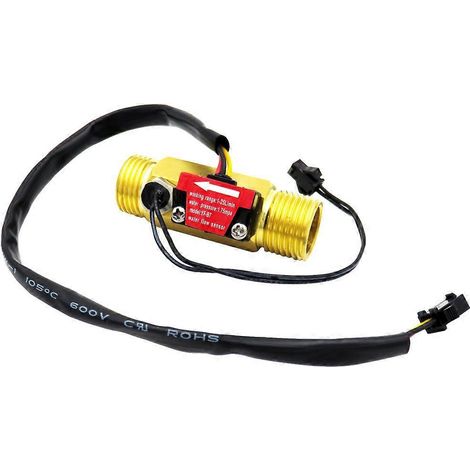 4-punkt-hall-effekt-durchflussmesser, Turbinen-durchflussmesser, Wasserdurchflusssensor Mit Temperaturfühler (gold) – 6,62952,3 Cm – Gold
