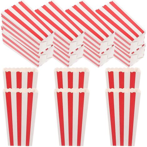 24 Einweg-popcornboxen, Popcorn-eimer Und Chipsboxen Für Ihre Filmabende – 11,5 X 7 Cm – Rot