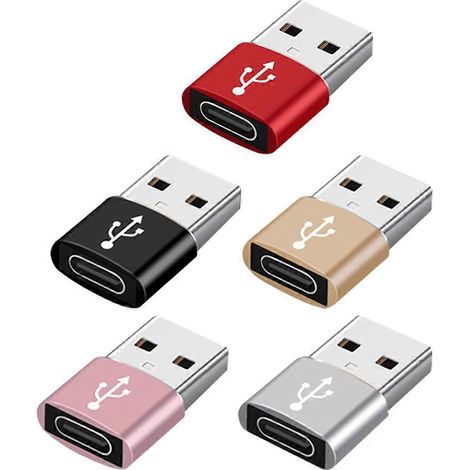 5er-pack Usb-c-buchse Auf Usb 3.0-stecker-adapter, Tragbare Konverter Für Smartphones Und Laptops – 2,40 X 1,50 X 0,50 Cm