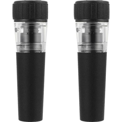 Set Mit 2 Professionellen Und Langlebigen Vakuum-flaschenverschlüssen Für Wein – 8,8 X 3 X 1,7 Cm – Schwarz