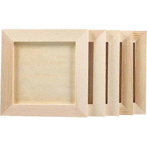 Set Mit 5 Bilderrahmen Aus Ton, Holz Und Ton, Farbige Ton-bilderrahmen Für Kinder, Unfertige Bilderrahmen – 12,00 X 12,00 X 0,80 Cm