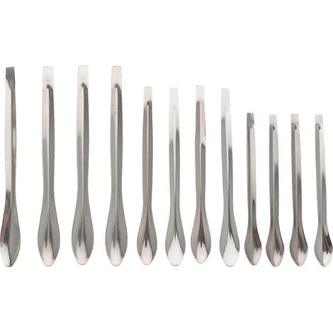 Set Mit 12 Messlöffeln Aus Edelstahl Zur Probenentnahme, Für Labore – 14 X 1,5 X 0,2 Cm