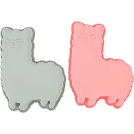 Set Mit 2 Silikon-kuchenformen Mit Cartoon-motiven, Silikon-pralinenformen, Alpaka-kuchenformen – 20,00 X 16,00 X 3,00 Cm – Blau