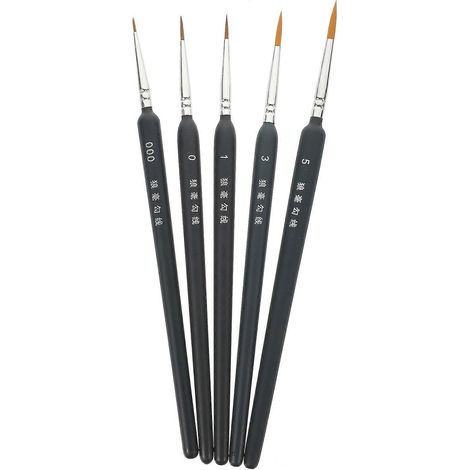 Set Mit 5 Präzisionspinseln Für Feine Malerei: Feine Pinsel Für Ölmalerei, Künstlerpinsel – Blau