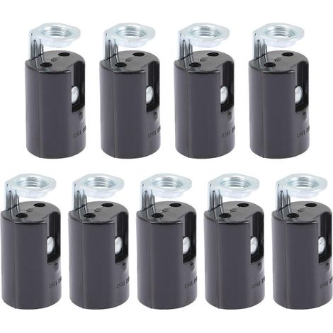 Set Mit 9 Kerzenfassungen, Kronleuchterlampenhaltern, Kerzenfüßen – 4,3 X 2,1 Cm – Schwarz