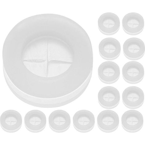 24 Silikonstopfen Für Strohhalmlöcher, Einmachglasdeckel Und Gärbehälterdeckel – 1,70 X 1,70 X 0,60 Cm – Weiß
