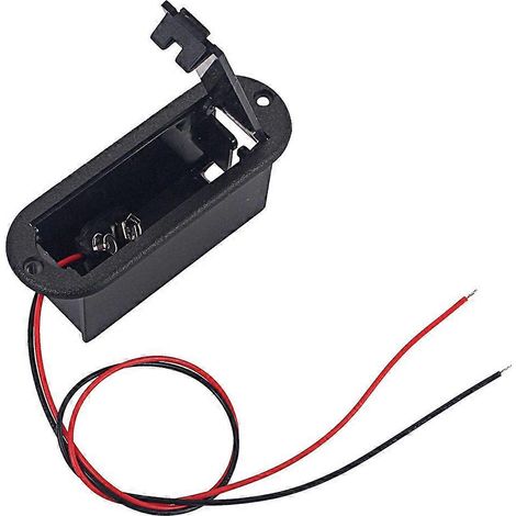 Professioneller 9v-batteriehalter Für Aktive Gitarren- Oder Bass-tonabnehmer, Mit Stromkabel (schwarz) - Schwarz