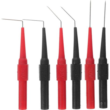Set Mit 6 Multimeter-prüfspitzen, 0,7 Mm Gerade Und Abgewinkelte Bohrspitzen – 8,30 X 0,60 X 0,60 Cm
