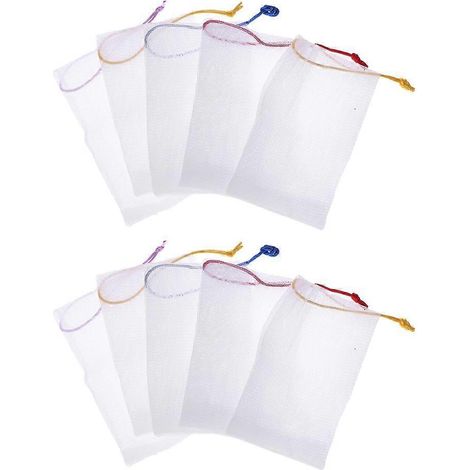 Set Mit 20 Handgefertigten Seifenbeuteln Aus Netzgewebe Zur Körper- Und Gesichtsreinigung (farbe Zufällig) – 15,00 X 9,00 X 0,20 Cm